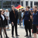 AfD Kundgebung in Dortmund am 24. April 2022: vlnr Lena Alt, Anthony Mergel, Lea Becker, Dominik Asch (Bild: Korallenherz)